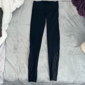 Fabletics Black with Floral mesh leggings